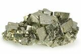 Gleaming Cubic Pyrite Crystal Cluster - Peru #350809-1